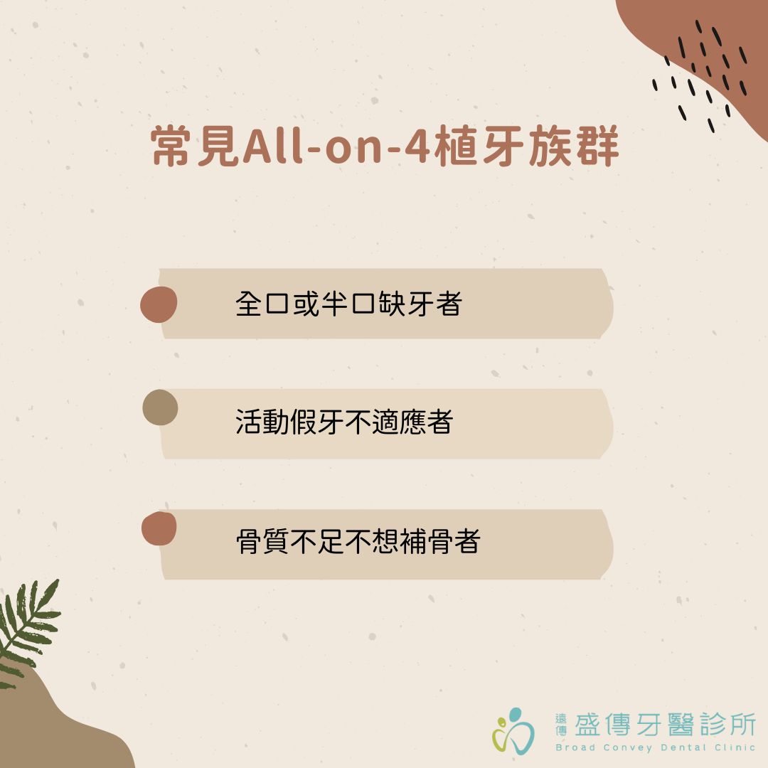常見All on 4植牙族群