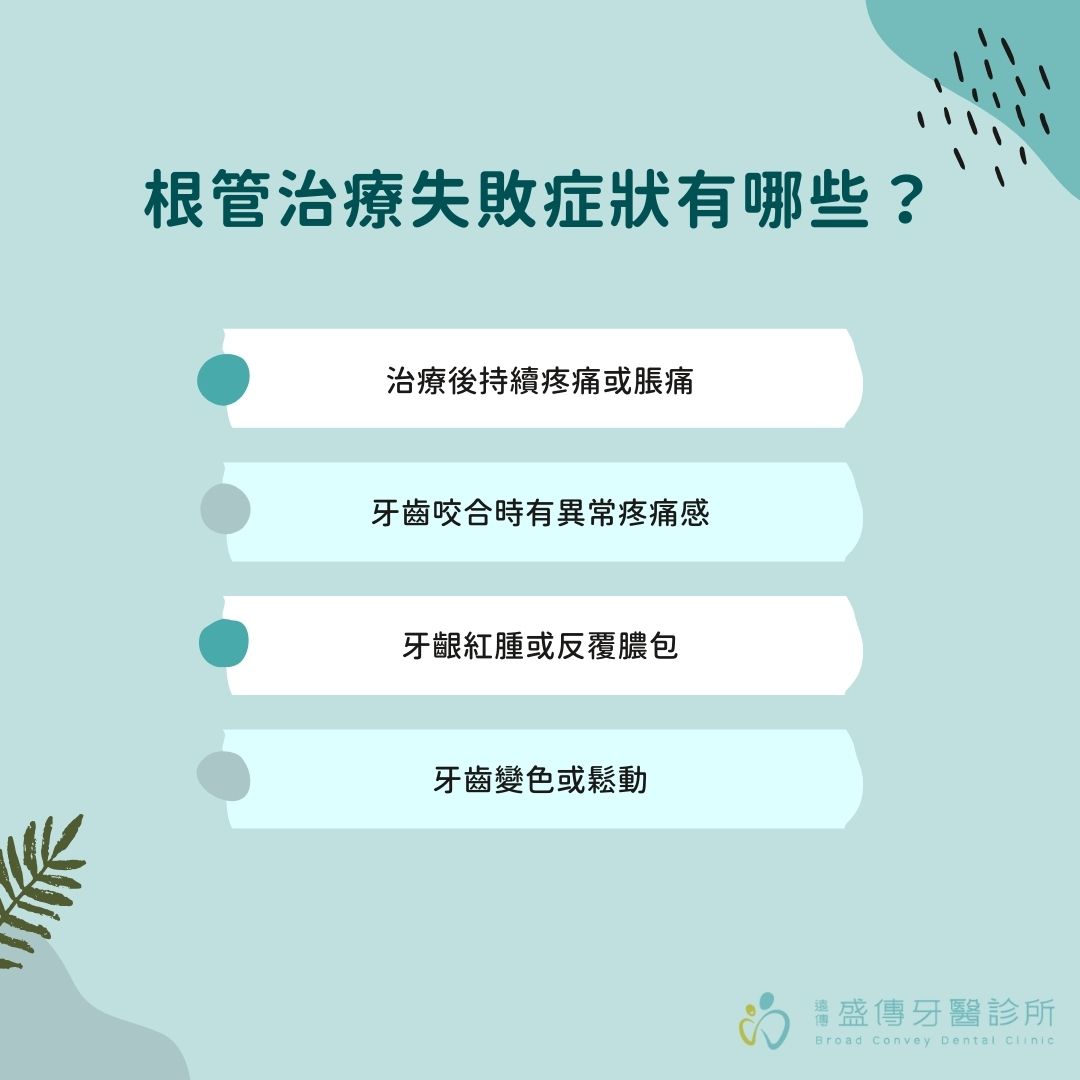 根管治療失敗症狀有哪些?為何根管治療會失敗、根管失敗怎麼辦?根管失敗迷思大破解 1 根管治療失敗症狀有哪些?