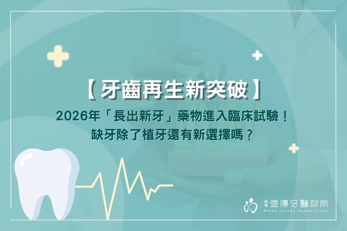 【牙齒再生新突破】2026年「長出新牙」藥物進入臨床試驗！缺牙除了植牙還有新選擇嗎？